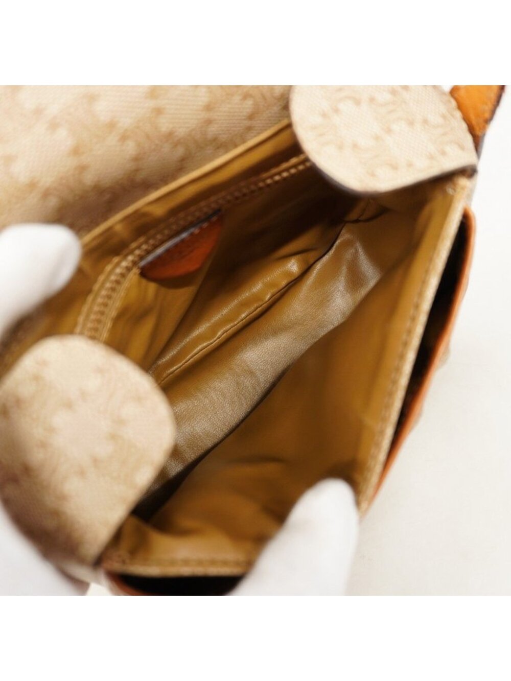 Celine Shoulder Bag Macadam Brown Gold - Picture 4 of 10